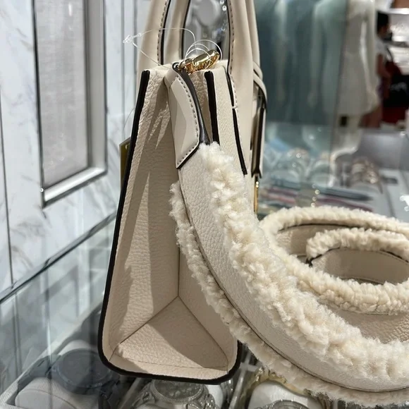 Michael Kors Mirella Small Pebbled Leather Shopper Top Zip Crossbody XBody Bag